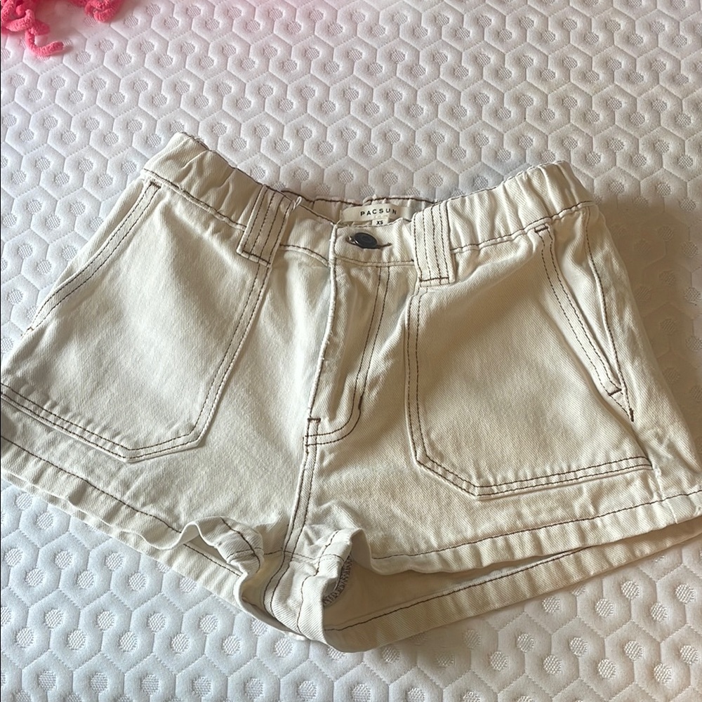 PacSun Cream High Waist Shorts Lightweight Casual